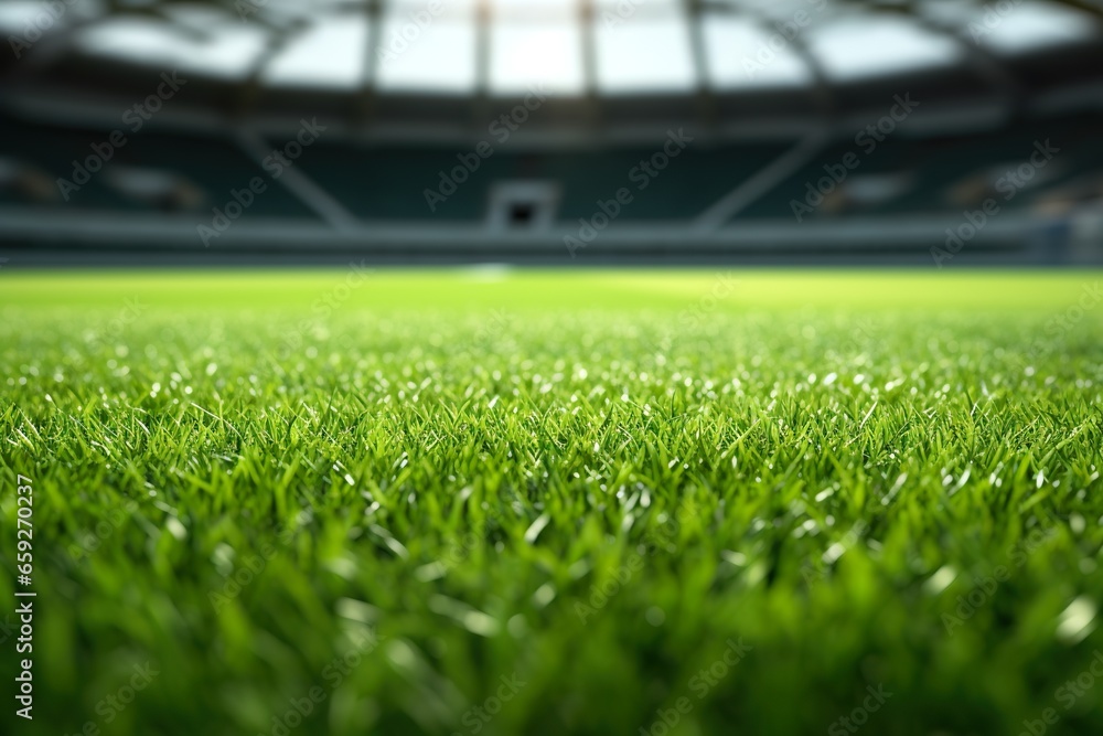 Lawn in the soccer stadium close-up photo-realistic compositions