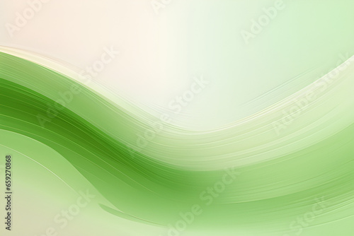 Dynamic Horizontal Banner. Smooth Swirl Waves Background Design With Beige  Moderate Green and Light Green Color.