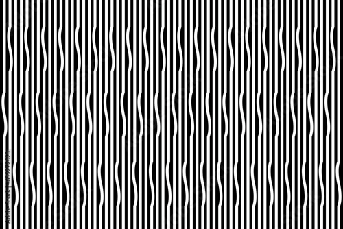 Vertical stripe and s shapes of pattern. Design regular lines white on black background. Design print for illustration, textile, texture, fashion, wallpaper, background. Set 7