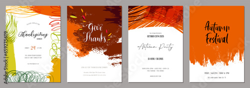 Grunge artistic templates in autumn colors. Suitable for poster, greeting and...