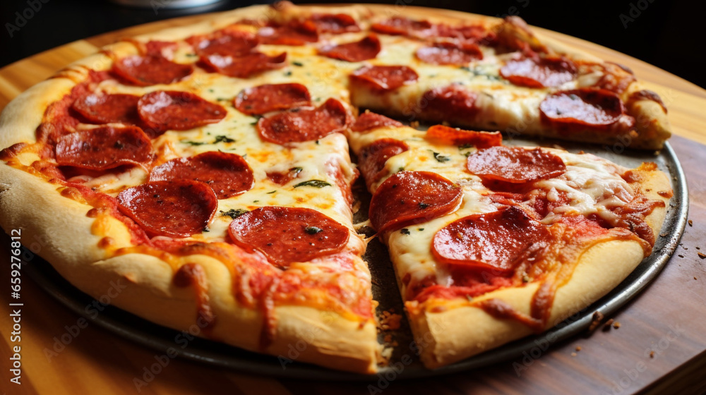 Elegant Hot Homemade Pepperoni Pizza