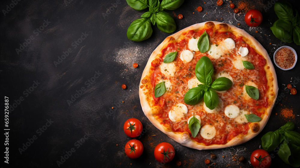 Amazing Ingredients for Traditional Italian Pizza Margherita