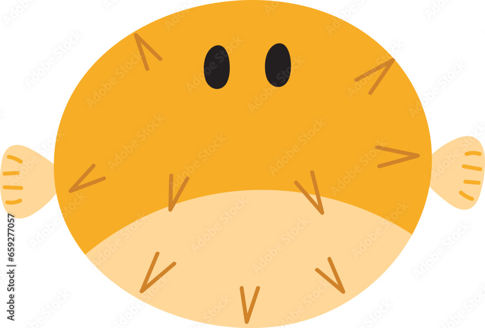 Obraz premium puffy fish hand drawn isolate