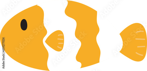 crown fish hand drawn isolate