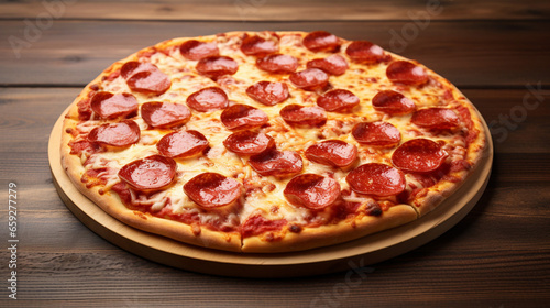 Fantastic Pizza Pepperoni Isolated on White Background