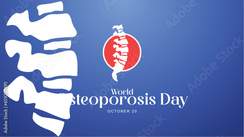 World osteoporosis day. Spine vector illustration. Celebrated every year on October 20. Suitable for banners, web, social media, greeting cards etc