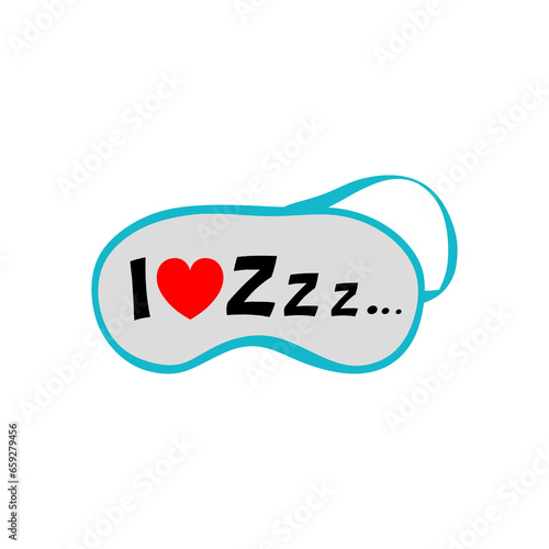 i love zzz slogan for Sleeping mask on a white background