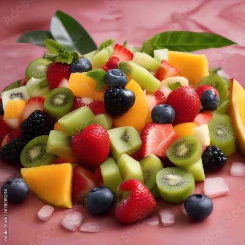 A fresh fruit salad with a mix of tropical and seasonal fruits1