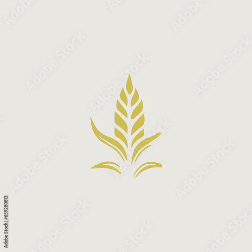 とうもろこしをシンボリックに用いたシンプルなロゴのベクター画像