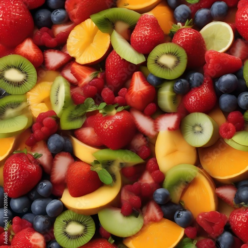 A colorful fruit salad with a variety of fresh fruits4 © Ai.Art.Creations