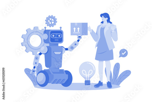 Industry Robotization Illustration concept bo white background