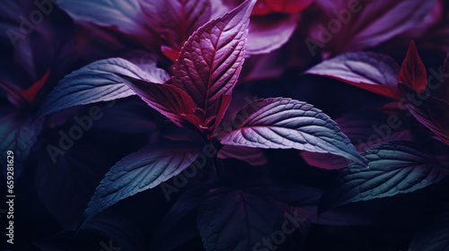 Background of dark purple autumn leaves