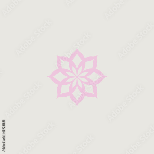 花をシンボリックに用いたシンプルなロゴのベクター画像
