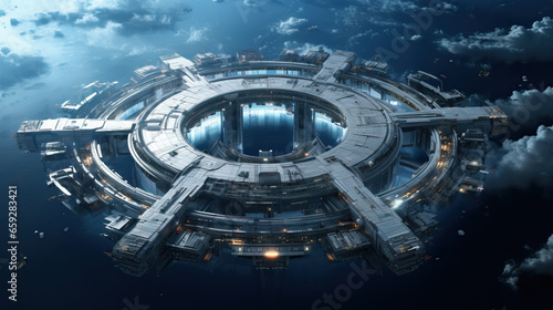 Fototapeta Naklejka Na Ścianę i Meble -  Futuristic space station 