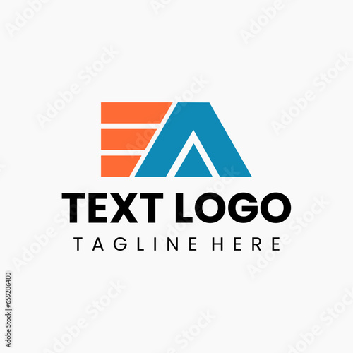 ea typography logo flat color style