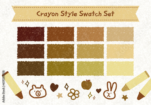 クレヨンシームレスパターンセット6