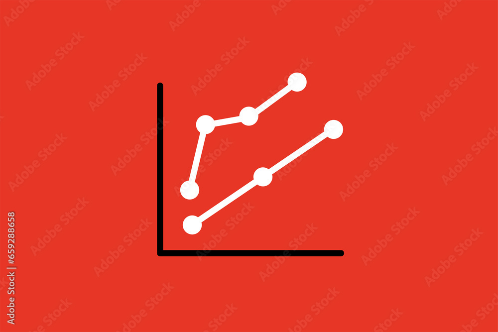 a red background with a white line stats a red background with a white line stats