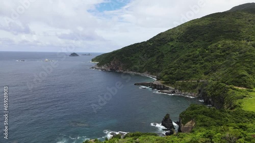 日本の風景・山口県萩市・須佐ホルンフェルスのドローン映像 photo