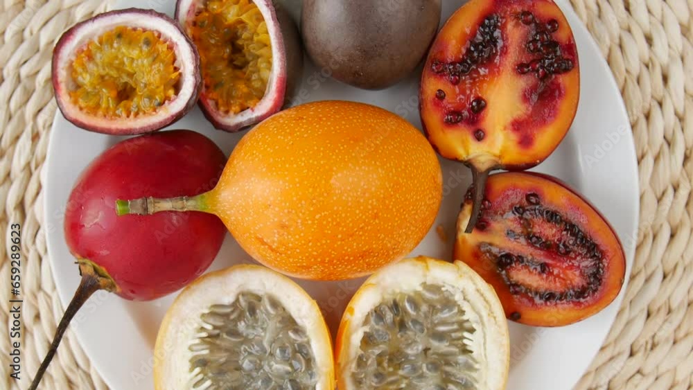 Sliced fruit on a plate. Sliced fruit on a plate.