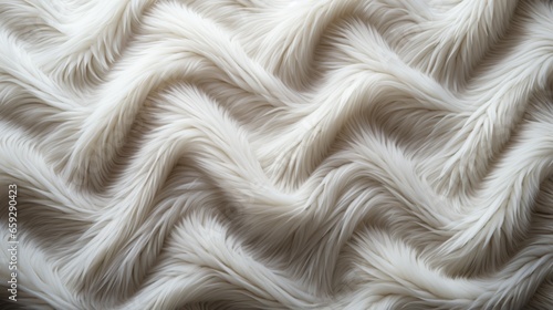 A cozy pattern of white fur glimmers in the light, its texture inviting and invitingly comforting