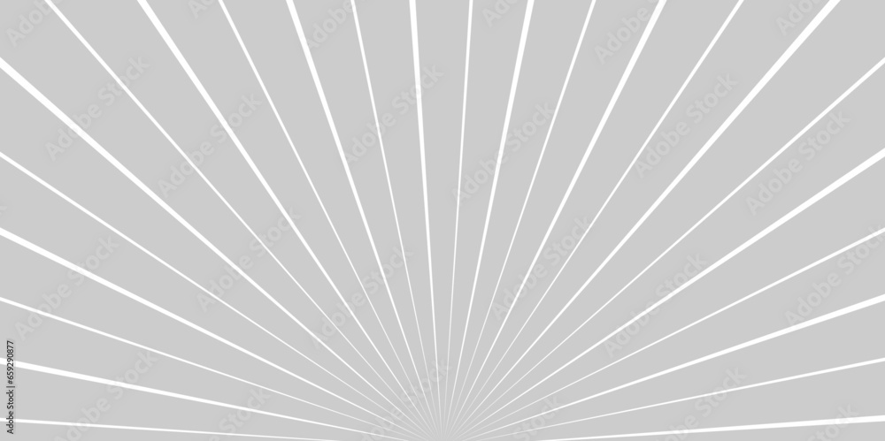 Obraz premium Gray background sun rays burst. Radiate sun beam, burst effect retro. Sunbeam light flash boom. Template sunlight starburst poster illustration