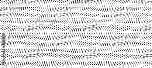 Abstract monochrome dot wave background. 