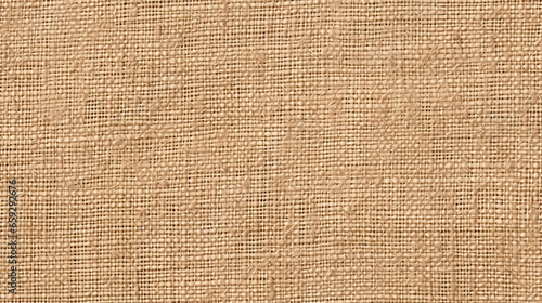 Jute hessian sackcloth canvas woven texture pattern background in light beige cream brown color blank empty photo