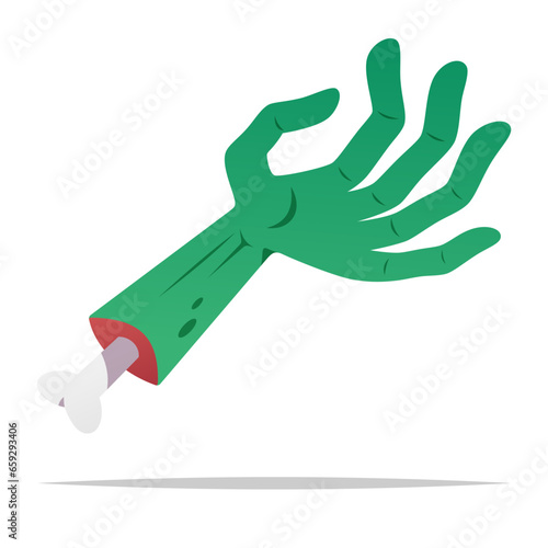 Cartoon zombie hand vector isolated illustration