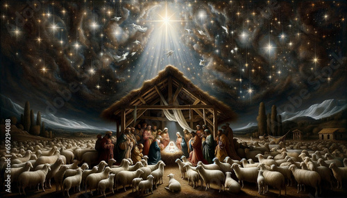 The Birth of the Good Shepherd Jesus: A Nativity Scene
