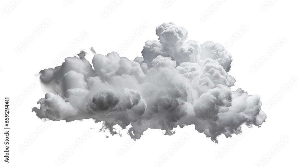 white clouds isolated on transparent background