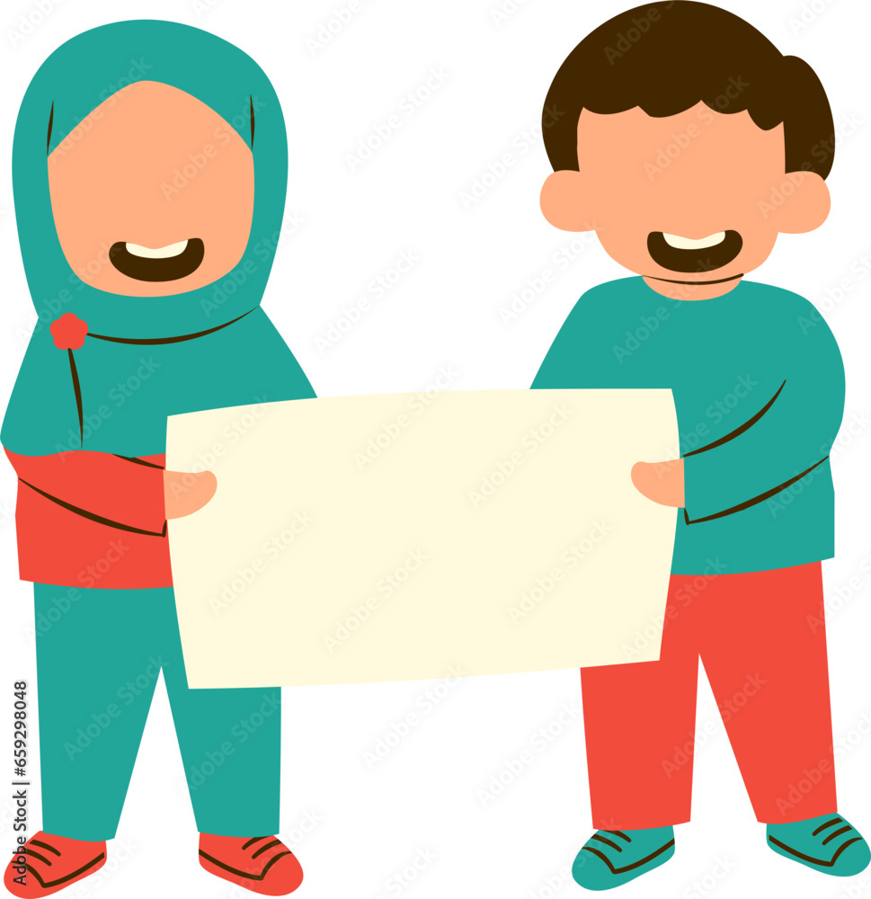 kids presentation holding blank sign kids presentation holding blank sign