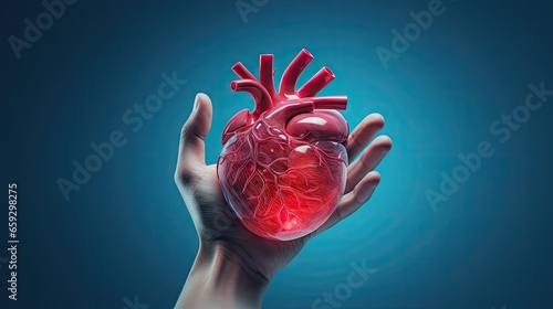 3D rendering of red heart s...