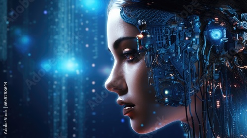AI tech Machine learning Autonomous tech IoT 3d illustration
