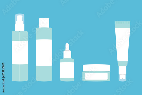 Flat vector skincare package set