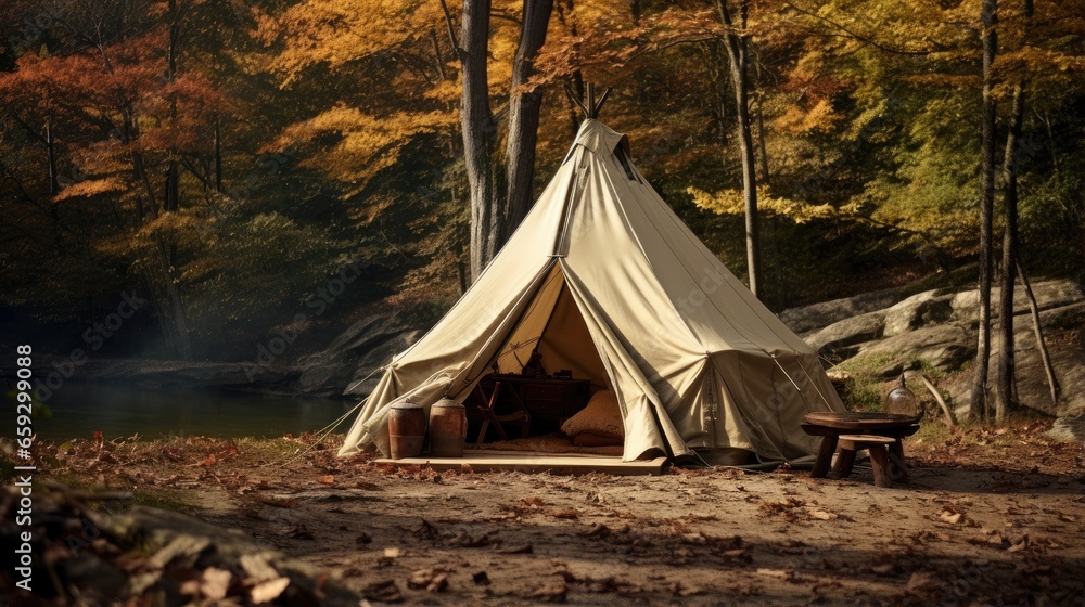 Classic Japanese hiking canvas tent Classic Japanese hiking canvas tent