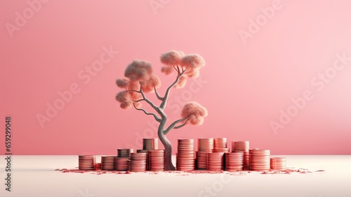 Coin stacks with growing tr...