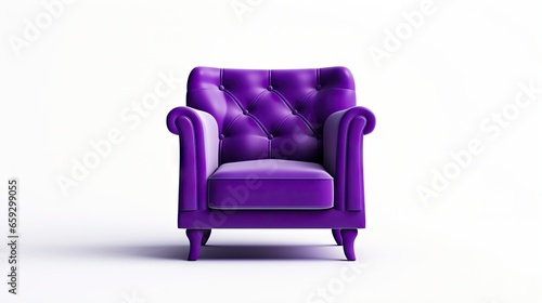 Contemporary purple armchair on a white backdrop Upholstered chair