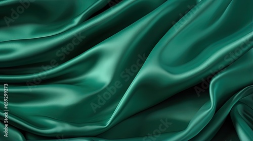 Wallpaper Mural Emerald green silk fabric with a beautiful texture and pattern Torontodigital.ca