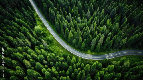 Drone captures winding road...