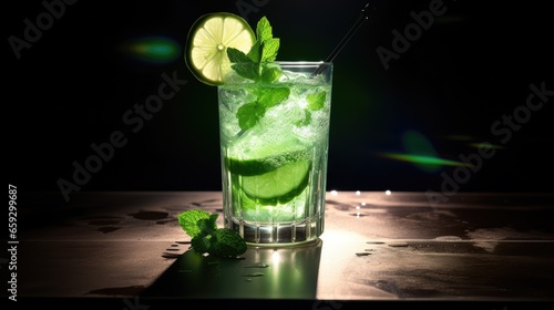 Cucumber cocktail with ice ...