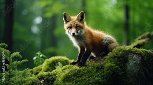Cute red fox Vulpes vulpes ...
