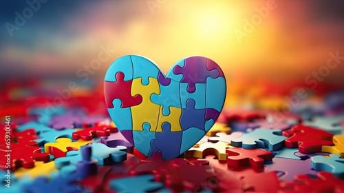Autism awareness puzzle wit...