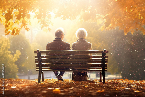 autumn park bench