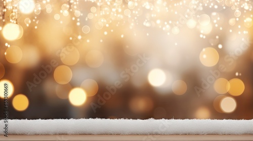 Blank white table with abst...