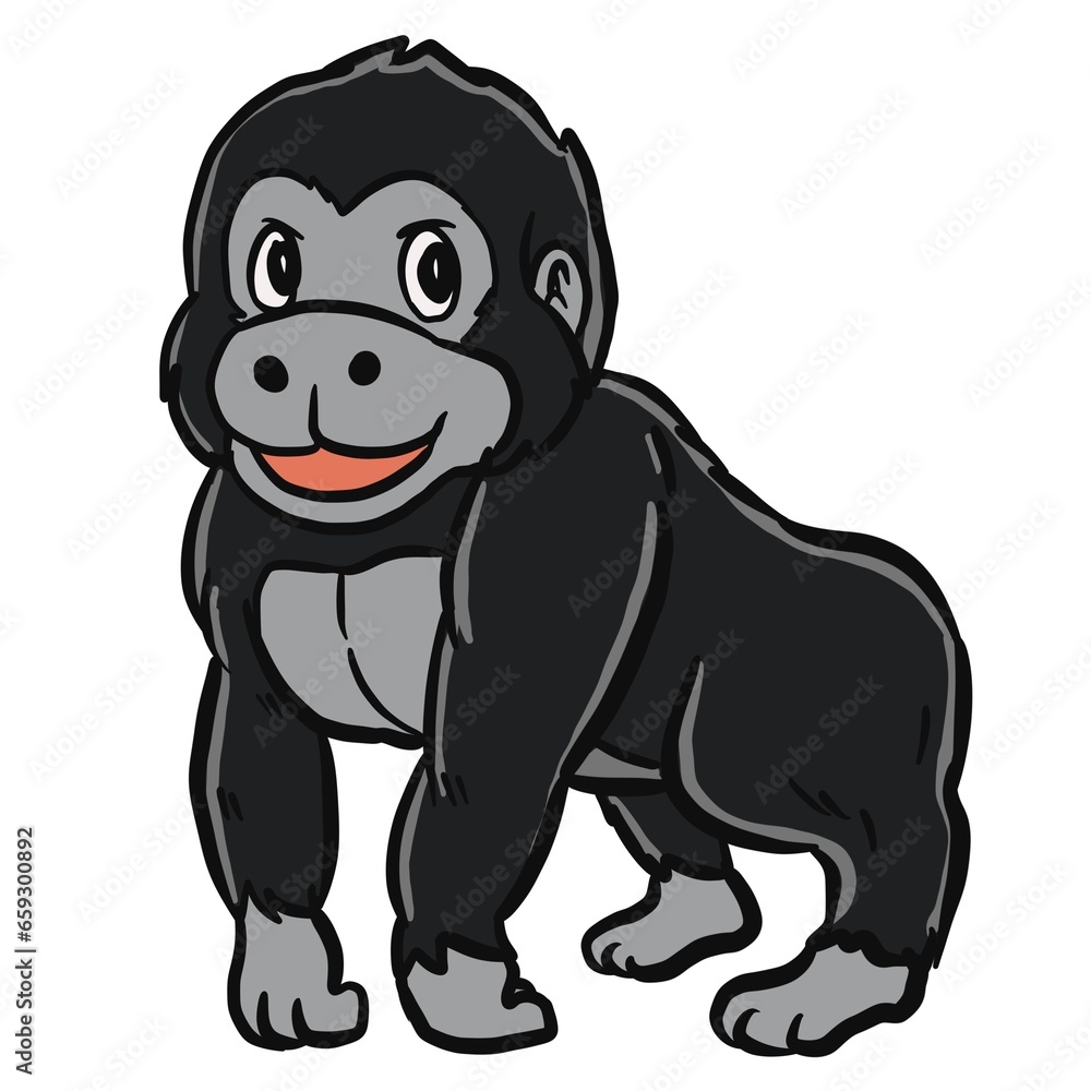 cute gorilla smiling cartoon art cute gorilla smiling cartoon art