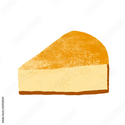 手描き　チーズケーキのイラスト