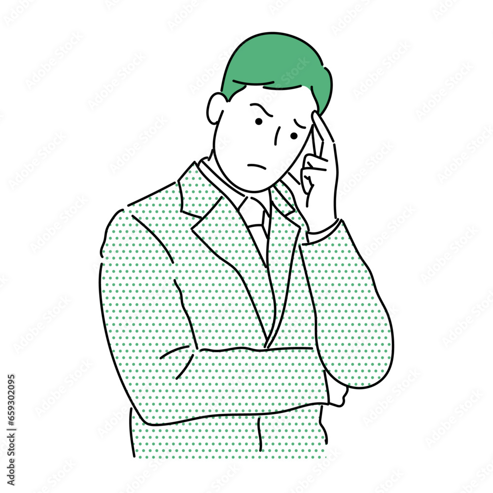 businessman or man thinking for problem vector illustration