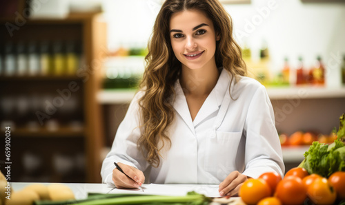portrait of Dietetic Technician. Assist dietitians in the provision of food service & nutritional programs. May plan & produce meals based on established guidelines, teach principles of food nutrition photo