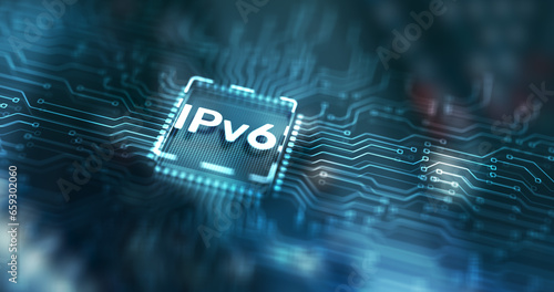 Inscription: IPv6. Business, Technology, Internet and network concept