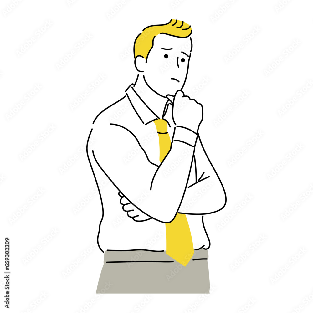 businessman or man thinking ector illustration businessman or man thinking ector illustration